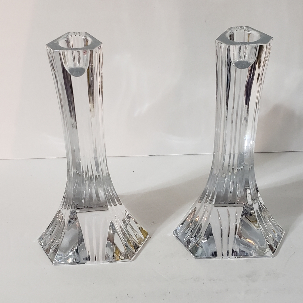 Miller Rogaska Crystal Candlestick Holders Set